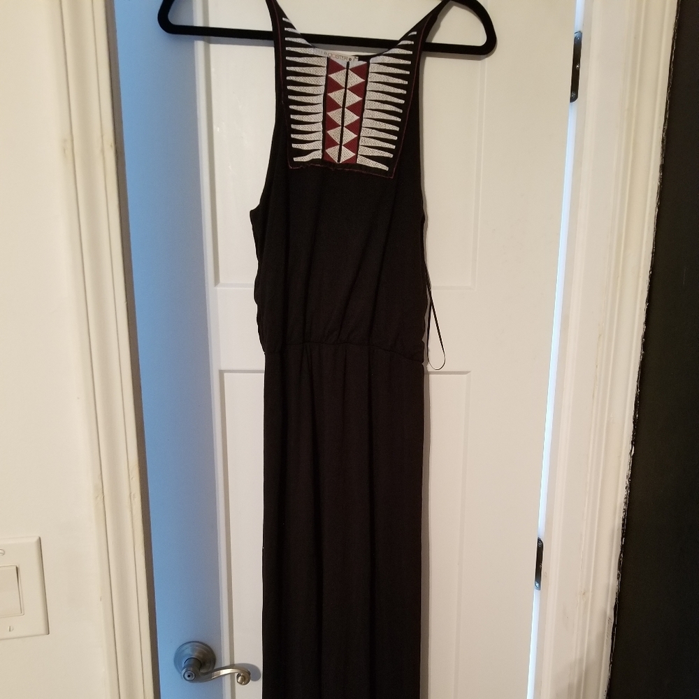 Spaghetti strap, black maxi dress